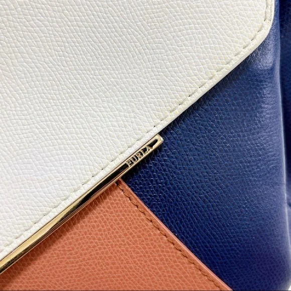 Furla Tricolor Crossbody Bag in Cream, Navy, and Brown - Picture 11 of 16